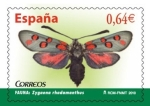 Stamps : Europe : Spain :  Fauna. Zygaena rhadamanthus