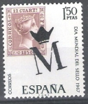 Stamps Spain -  Dia mundial del sello. M coronada, Madrid