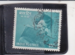 Stamps India -  Niña estudiando