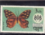 Stamps Asia - Bhutan -  Mariposa