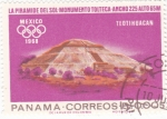 Sellos de America - Panam� -  Pirámide del Sol de Teotihuacán (alrededor del 510 d.C.)