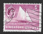 Stamps Singapore -  31 - Barco