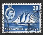 Stamps Singapore -  36 - Barco