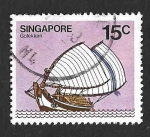 Stamps : Asia : Singapore :  339 - Barco