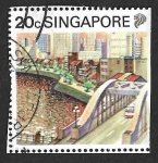 Stamps : Asia : Singapore :  569 - Río Singapur
