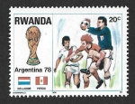 Stamps Africa - Rwanda -  879 - Campeonato Mundial de Fútbol. Argentina