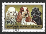 Stamps Mongolia -  1036 - Cocker Spaniel y Poodles