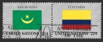 Stamps ONU -  491-492 - Banderas de Mauritania y Colombia