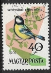 Stamps : Europe : Hungary :  Aves -Parus major