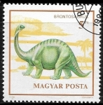 Stamps : Europe : Hungary :  Animales prehistoricos - Brontosaurus