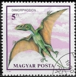 Stamps : Europe : Hungary :  Animales prehistoricos - Dimorphodon
