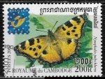 Stamps : Asia : Cambodia :  Mariposas - Nymphalis polychloros