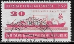 Stamps Germany -  Barcos -  Leipzig Spring Fair 1957
