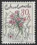  de Europa - Checoslovaquia -  Flores - Dianthus glacialis   