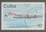Stamps : America : Cuba :  Douglas DC-7 (1975)