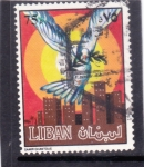 Stamps Lebanon -  paloma de la paz