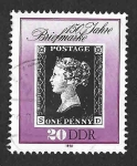 Stamps Europe - Germany -  2817 - CL Aniversario de la 1ª Emisión Mundial de Sellos (DDR)