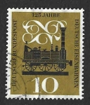 Stamps : Europe : Germany :  822 - CXXV Aniversario de los Ferrocarriles Alemanes