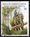 Stamps Laos -  Elefantes - Asian Elephant 