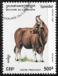 Stamps Asia - Cambodia -  Animales protejidos - Bos sauveli