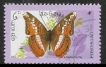 Stamps Laos -  Mariposas - Lebadea martha