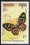 Stamps Cambodia -  Mariposas - Papilio zagreus
