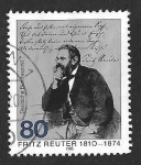 Stamps Europe - Germany -  1449 - CLXXV Aniversario del Nacimiento de Fritz Reuter