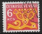  de Europa - Checoslovaquia -  Floral abstrato