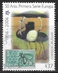 Stamps Uruguay -  Aves - Ñandues
