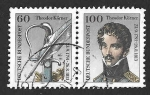 Stamps Germany -  1685a-1685b - II Centenario del Nacimiento de Karl Theodor Körner