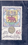Stamps : Europe : Czechoslovakia :  ESCUDO Oso y águila (brazos de Jeseník)