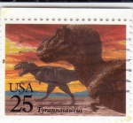 Stamps United States -  ANIMALES PREHISTÓRICOS- TYRANOSAURIO