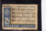 Stamps : America : Uruguay :  partitura-Himno Nacional de la R. del Uruguay