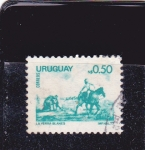 Stamps : America : Uruguay :  “Marcar el ganado” (J. M. Blanes)