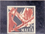 Stamps Malta -  Crucifixión de San Pedro