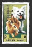 Stamps : Asia : United_Arab_Emirates :  YtPA112 - Perro y Conejo