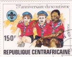  de Africa - Rep Centroafricana -  75º ANIVERSARIO DEL SCOUTISMO