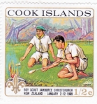 de Oceania - Islas Cook -  MOVIMIENTO SCOUT-Boy Scouts cocinando sobre una fogata