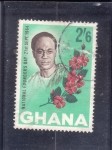  de Africa - Ghana -  K. Nkrumah (1909-1972), President; Hibiscus Branch