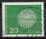 Sellos de Europa - Alemania -   Europa (C.E.P.T.) 1970 - Sol flameante
