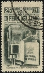 Stamps America - Mexico -  Micrófono, libro y cámara de cine. III Feria del libro y exposición nacional del periodismo, cine y