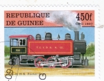 Sellos de Africa - Guinea -  locomotora antigua 