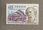 Stamps France -  Teatro del pueblo de Bussans