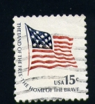 Stamps : America : United_States :  Bandera con lema