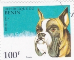 sello : Africa : Benin : PERRO DE RAZA- Boxer