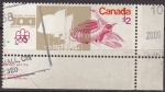 Sellos de America - Canad -  CANADA 1976 Scott 688 Sello Juegos Olimpicos Montreal Estadio Olimpico, Velodromo, Banderas y Emblem