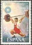 Stamps Spain -  2099 - Olimpiada de Munich, halterofilia