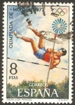 Stamps : Europe : Spain :  2101 - Olimpiada de Munich, salto con pértiga