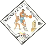 Stamps : Africa : Senegal :  XXV olimpiadas, baloncesto