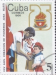  de America - Cuba -  XXV ANIV. CREACIÓN PIONEROS JOSE MARTI